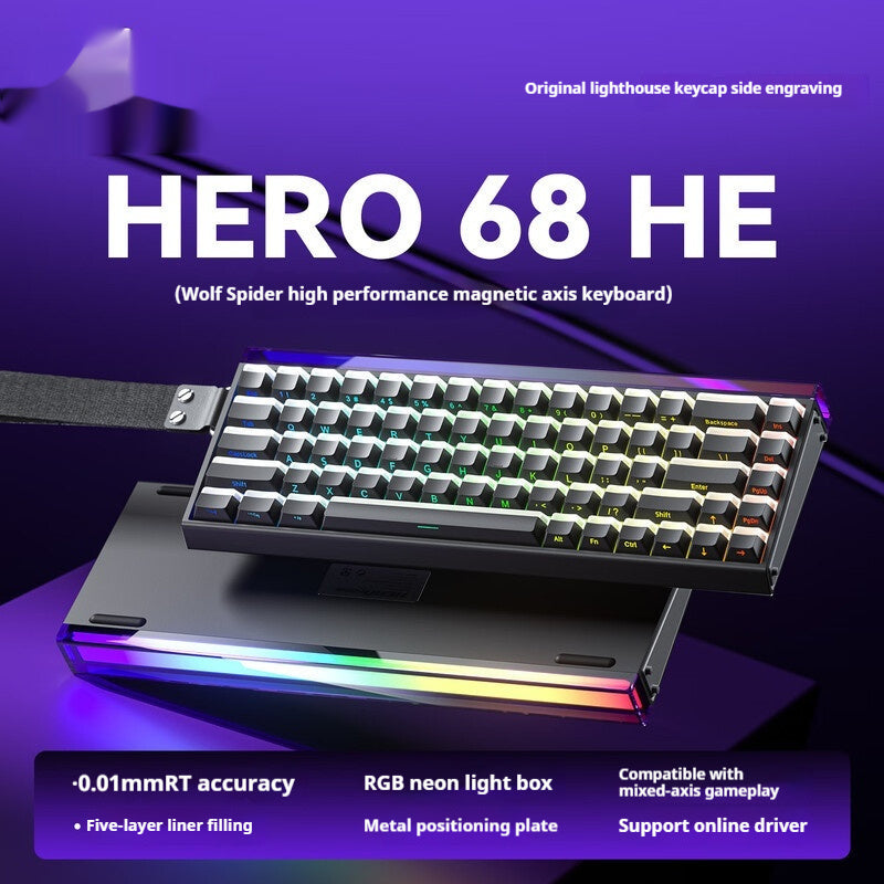 Teclado Magnético Aula Hero68 HE — 8000Hz | Rapid Trigger 0.1mm