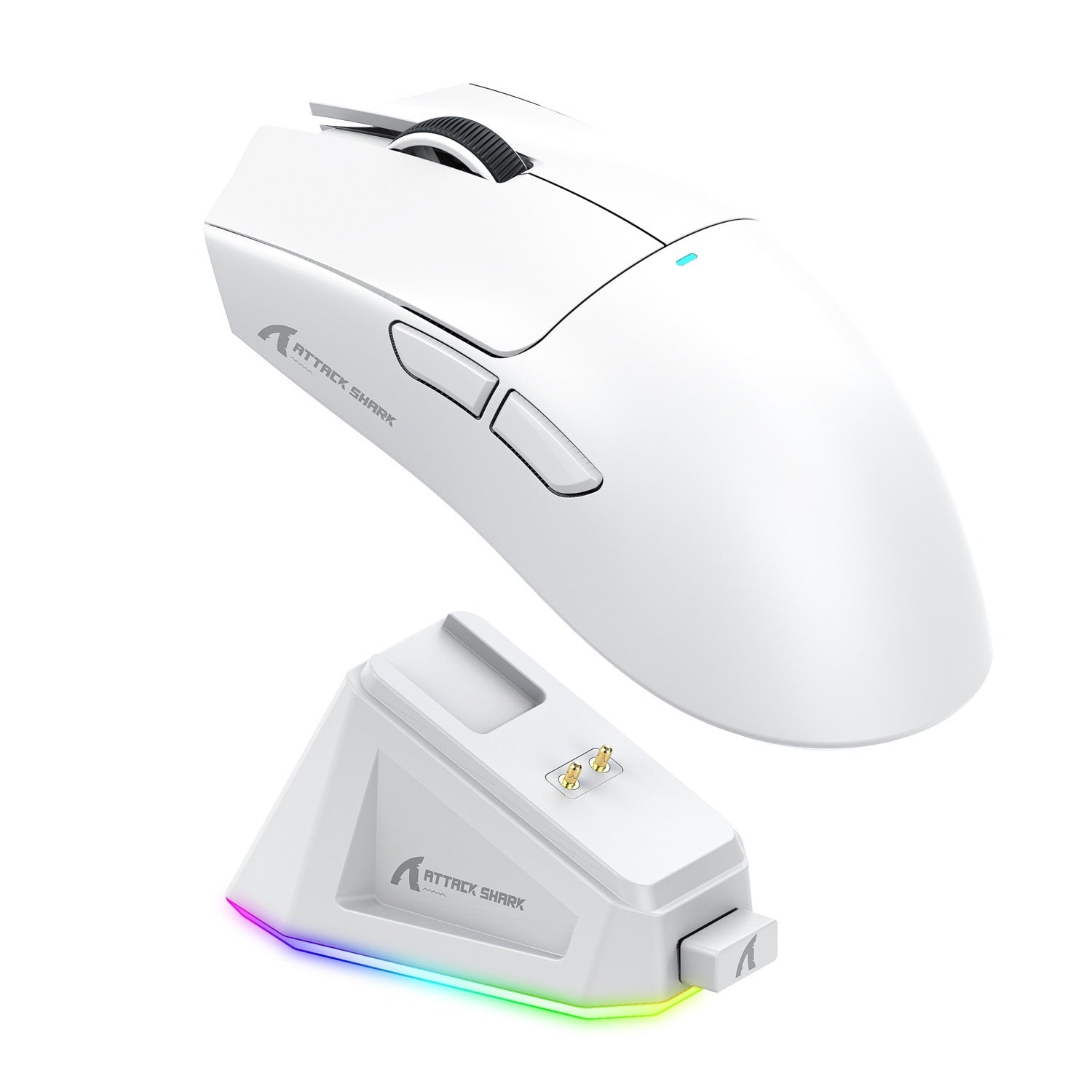 Mouse Gamer Attack Shark X11 Tri-Mode (Com Fio, Wireless e Bluetooth) + Base de Carregamento RGB